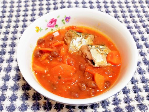 15分で☆さんま水煮缶と豆のトマト煮